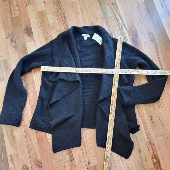 NWT Nine West Wool Blend Large Drapey Rib Cardigan Black - Picture 6 of 6